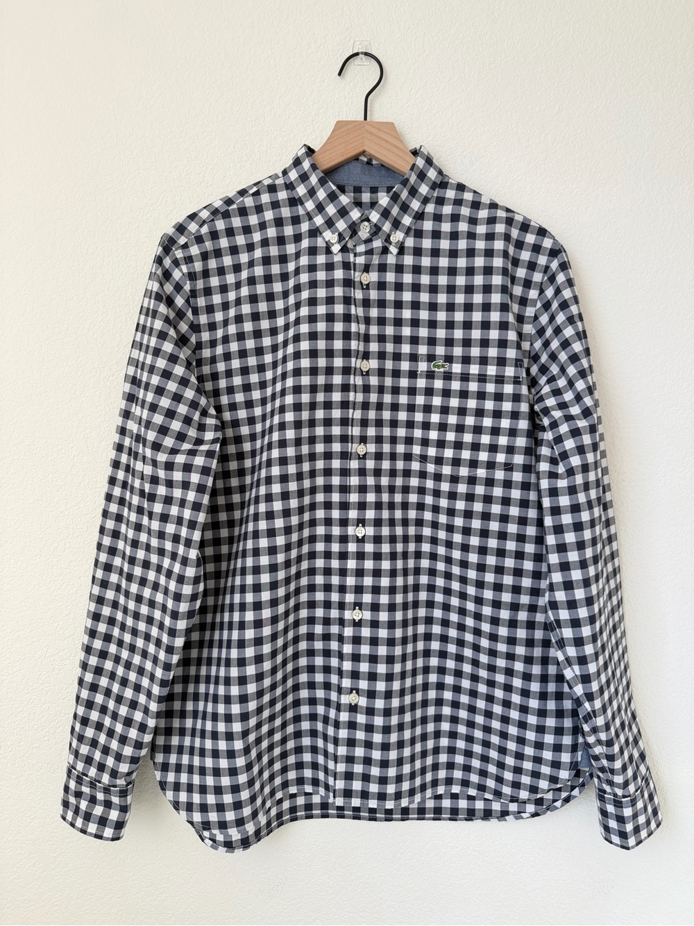 Lacoste Mens Classic Fit
Gingham Button Down Shirt
White Size 40